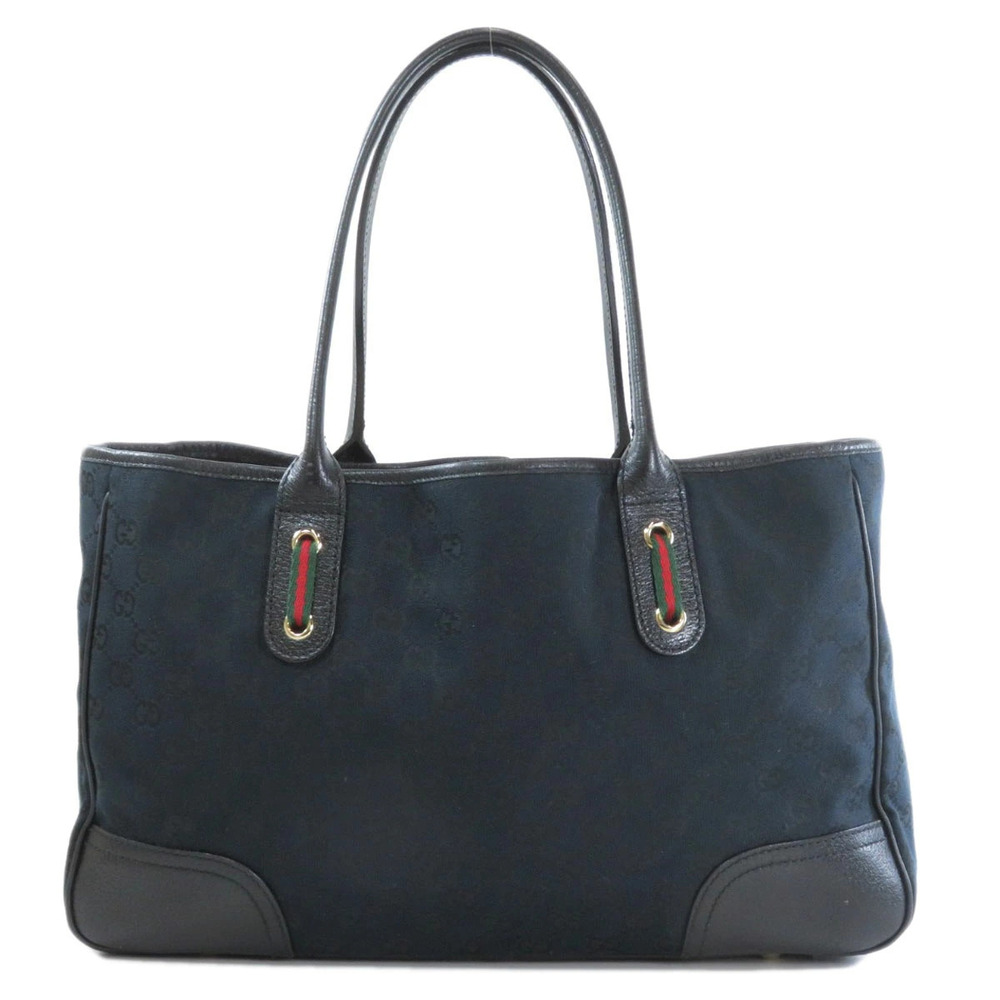 Gucci Canvas Sherry Bag Tote Black